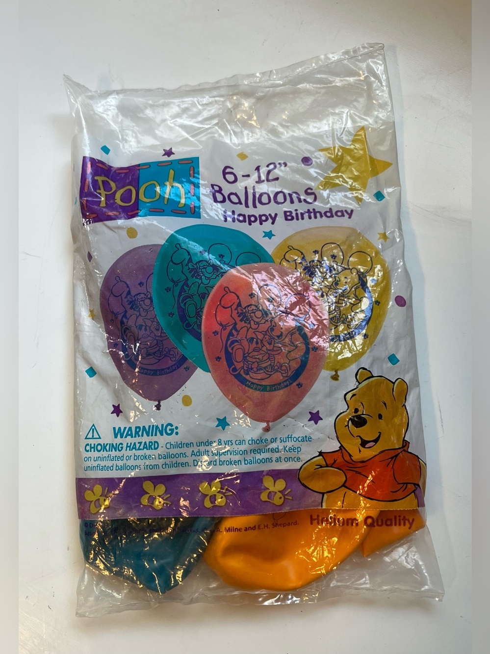 NEW Vintage DisneyPooh 6-12” ‘Happy Birthday’ Character Balloons